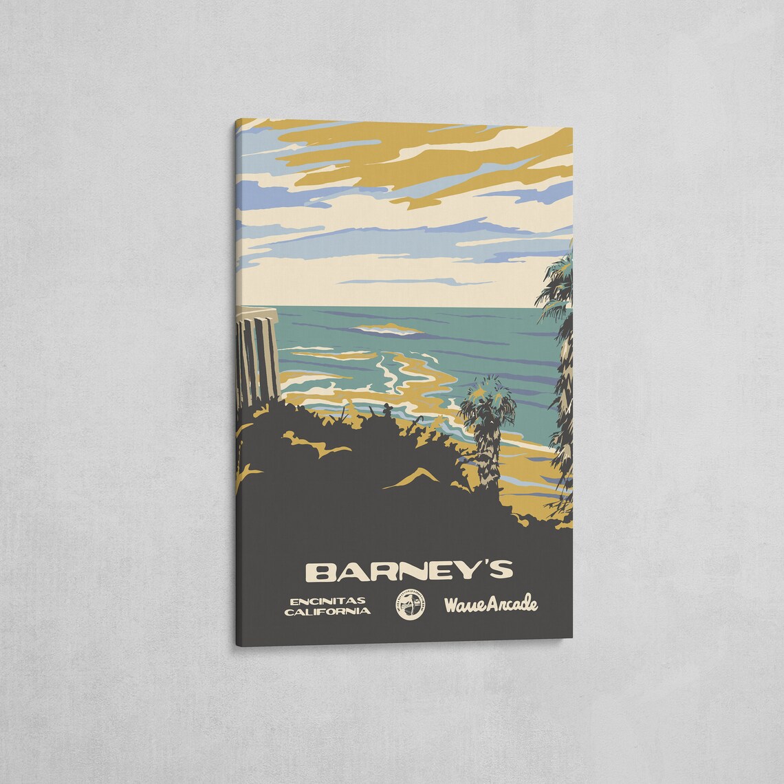 Barneys Encinitas Ca Print National Parks Vintage Style Surf Art Framedunframed Coastal Print - Image 2