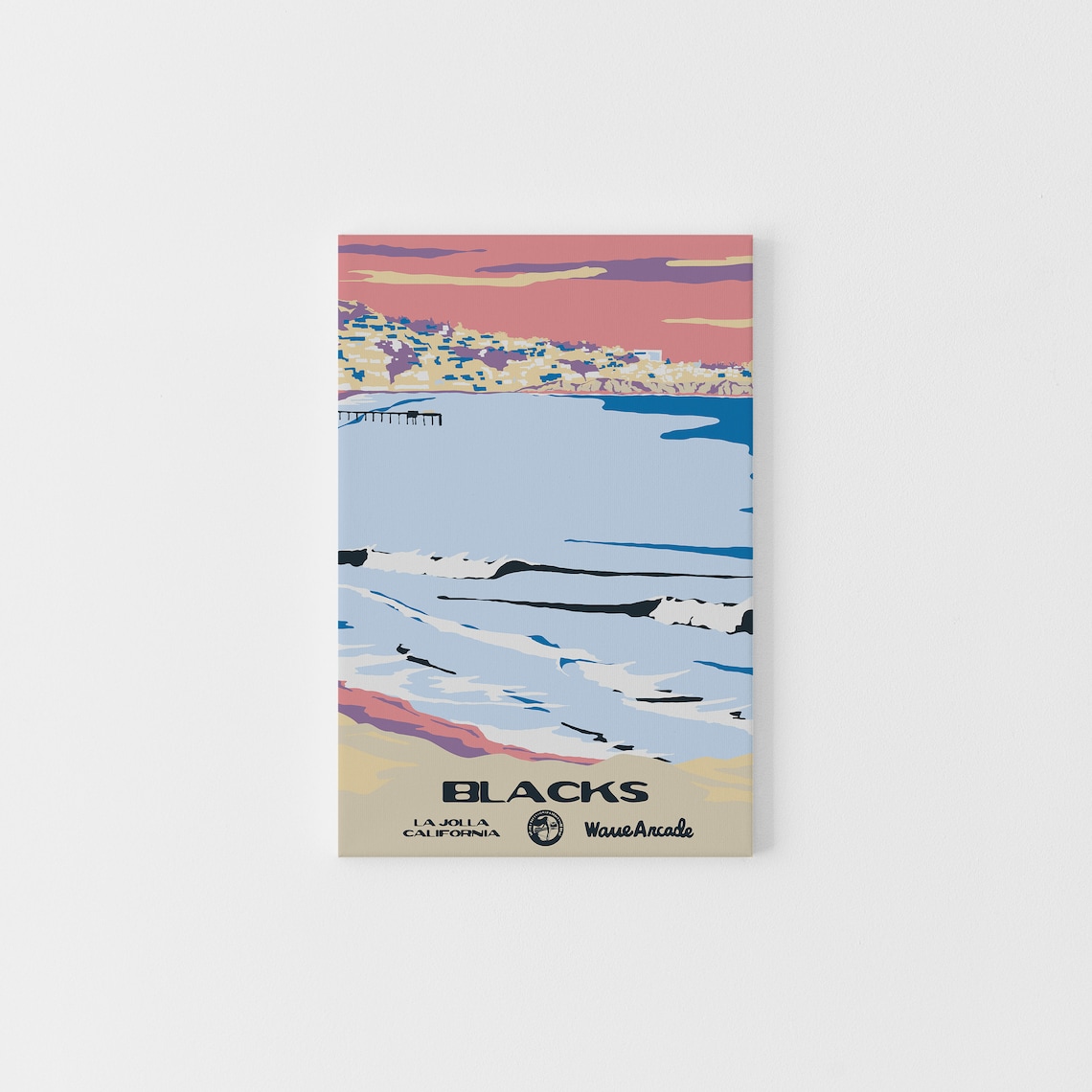 Blacks Beach La Jolla California Sunset Waves Coastal Travel Print