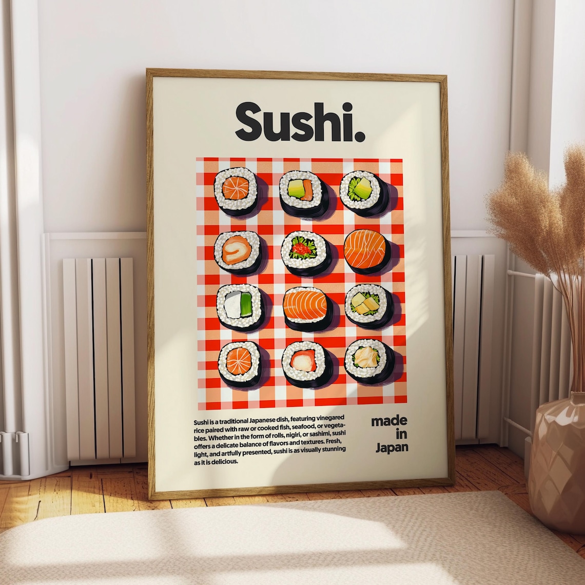 Sushi Poster, Kitchen Decor Art Print Gift