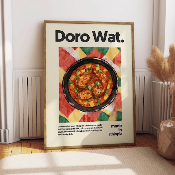 Doro Wat Spicy Ethiopian Chicken Stew Made in Ethiopia Food Poster