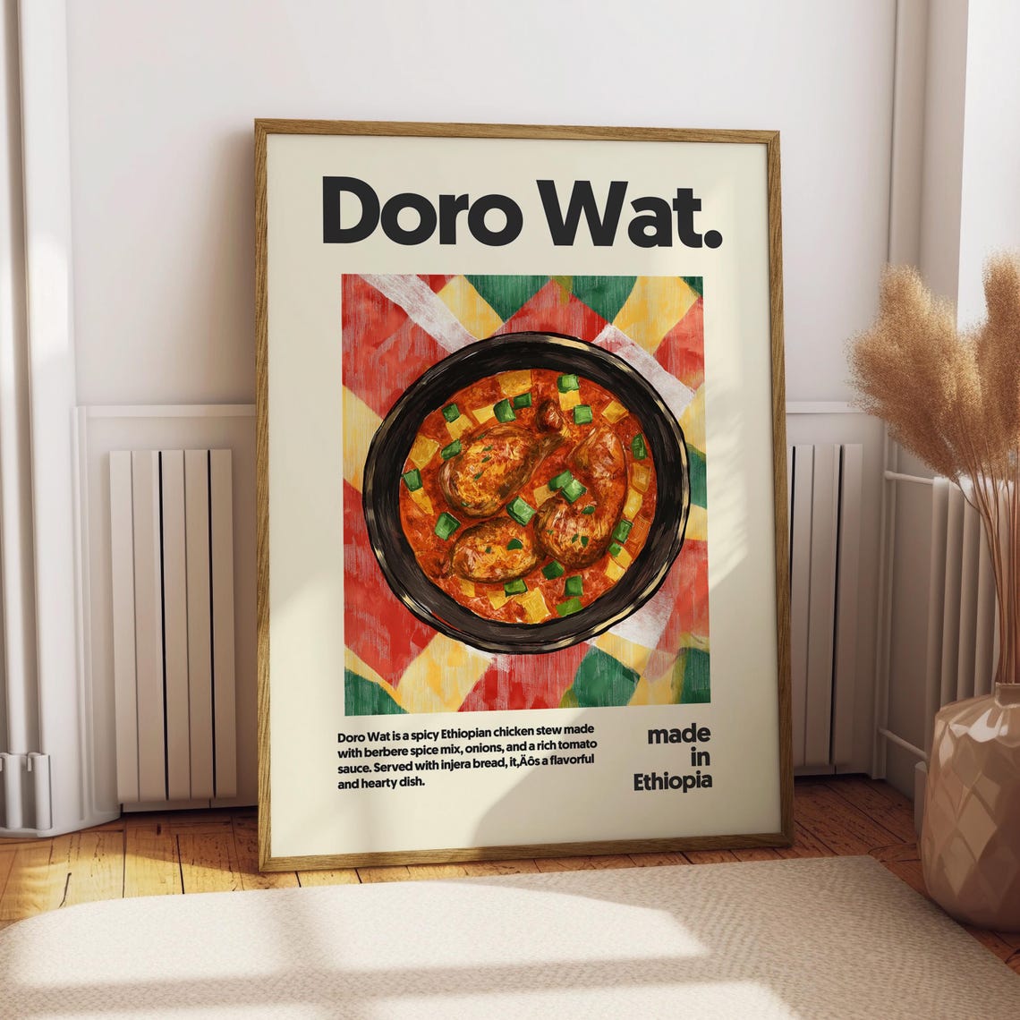 Doro Wat Spicy Ethiopian Chicken Stew Made in Ethiopia Food Poster