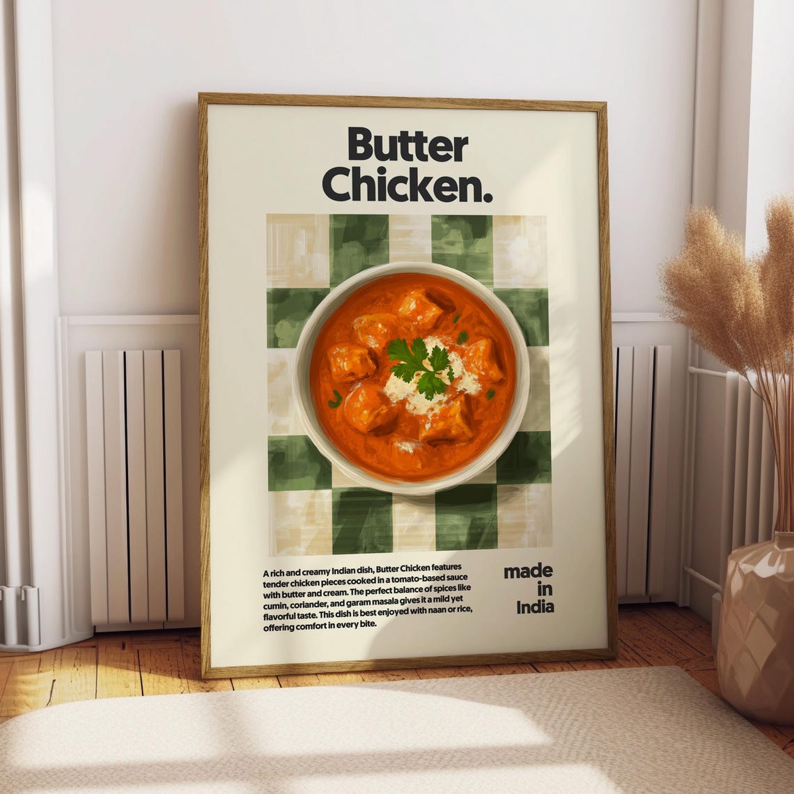 Butter Chicken Indian Curry Bowl Traditional Kitchen Food Art Poster