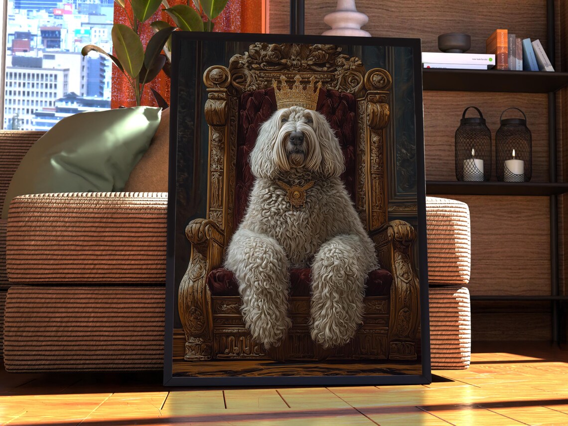 Komondor Royal Portrait Vintage Dog Art Print