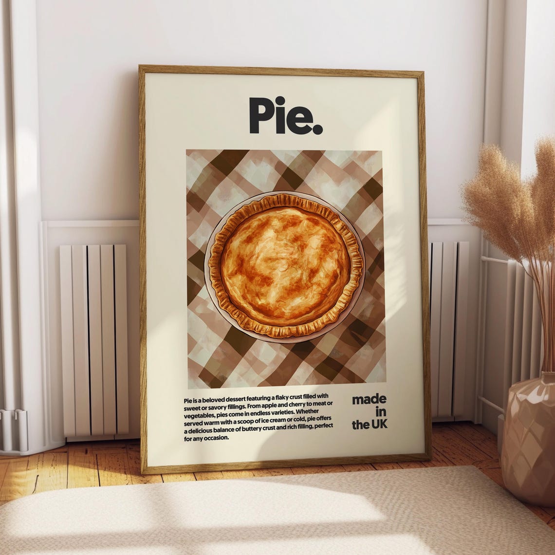 Classic British Pie Whole Pie Kitchen Baking Decor UK Gift Poster