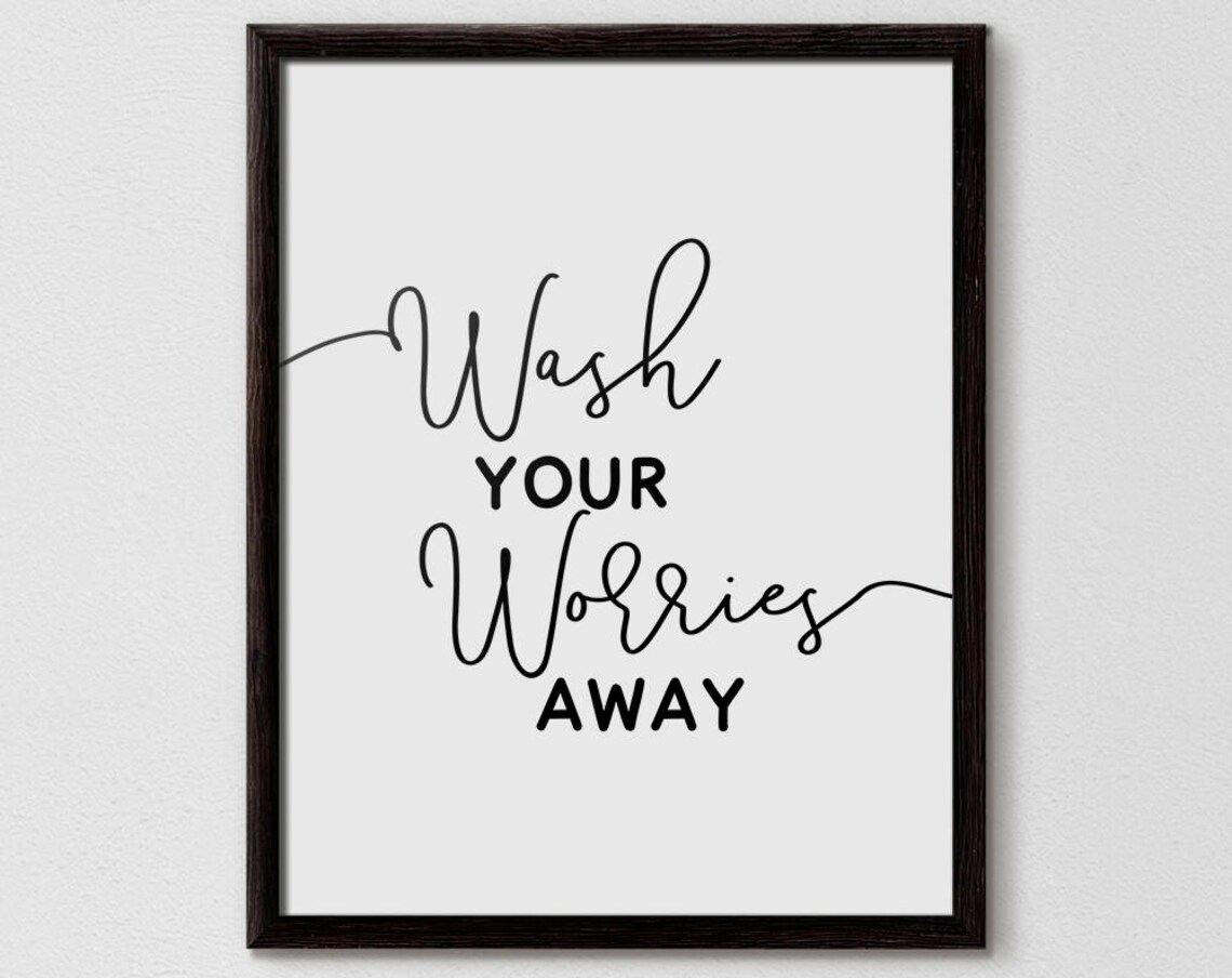 Flamingo Bathroom Wall Art Print, Wash Your Worries Away