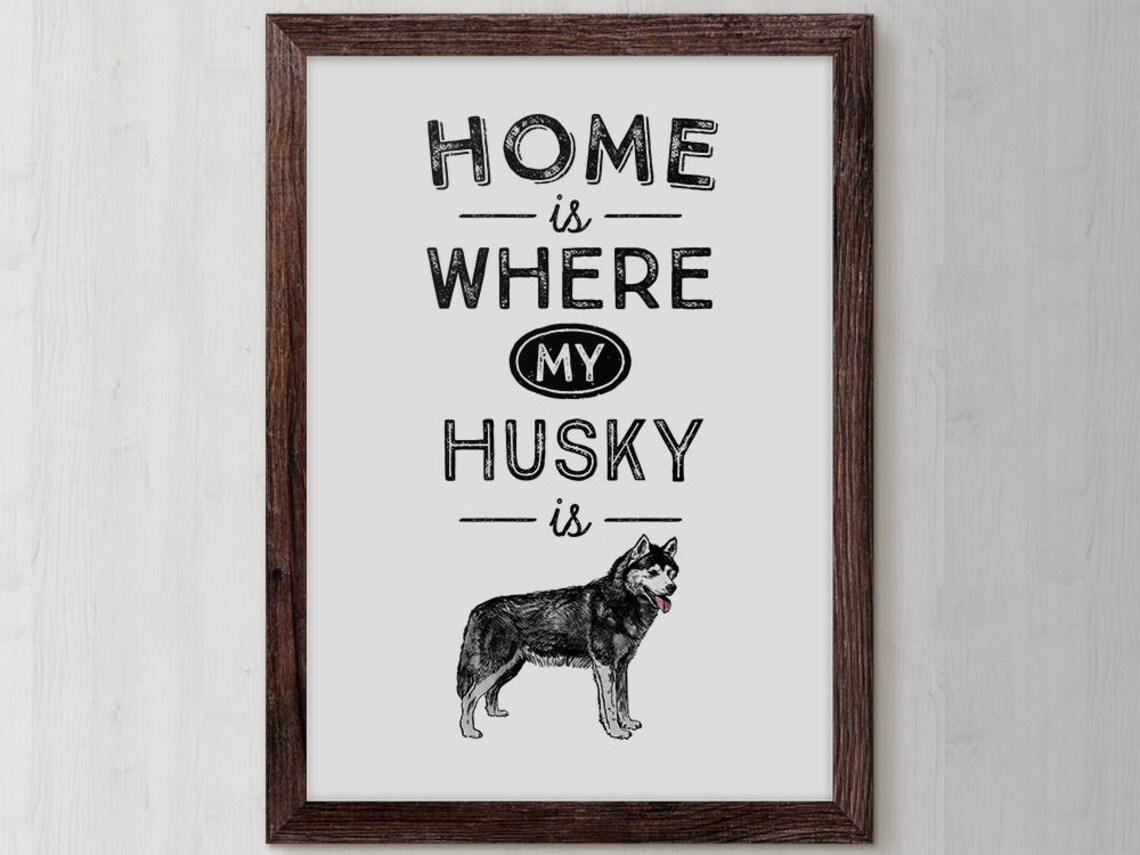 Siberian Husky Dog Art Print, Husky Lover Gift