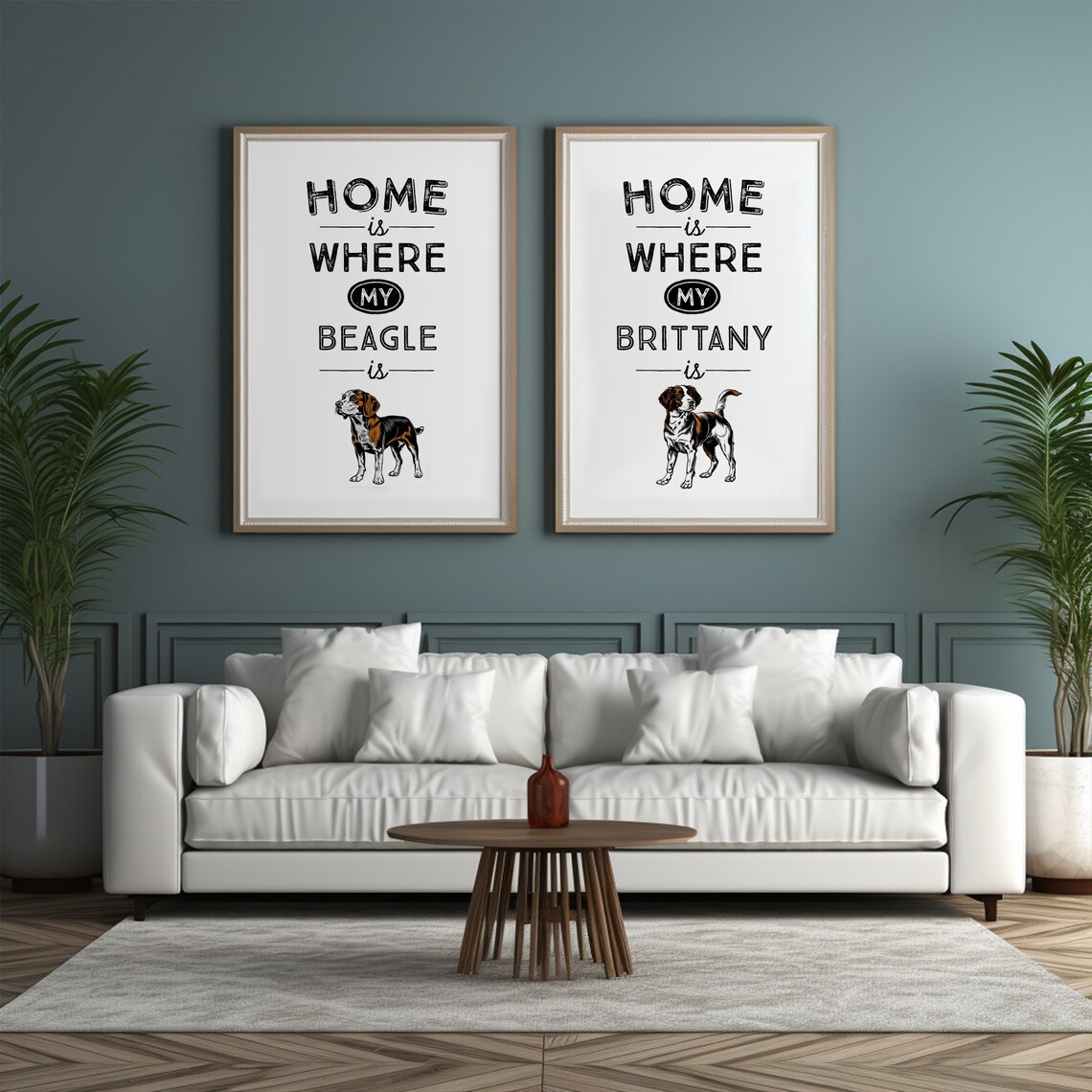 Beagle Dog Quote Home Is Where My Beagle Is Vintage Art Poster - Image 2