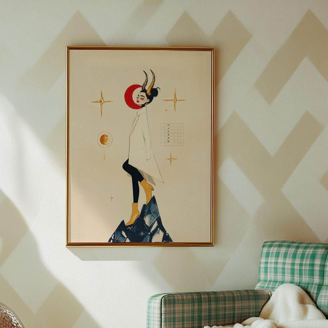 Capricorn Zodiac Sign, Minimalist Astrological Art - Image 2