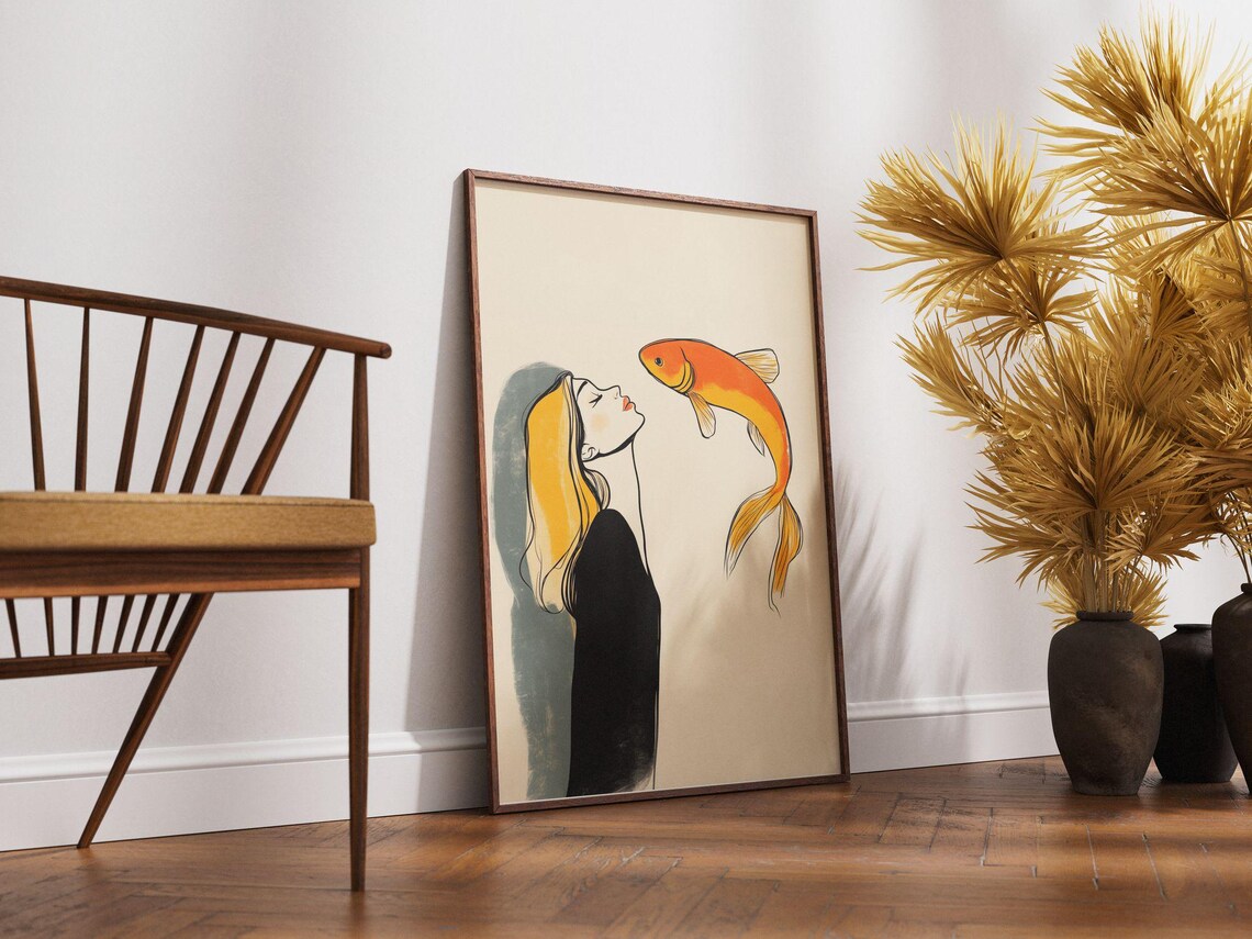 Pisces Zodiac Sign Astrology Illustration, Poster - Image 4