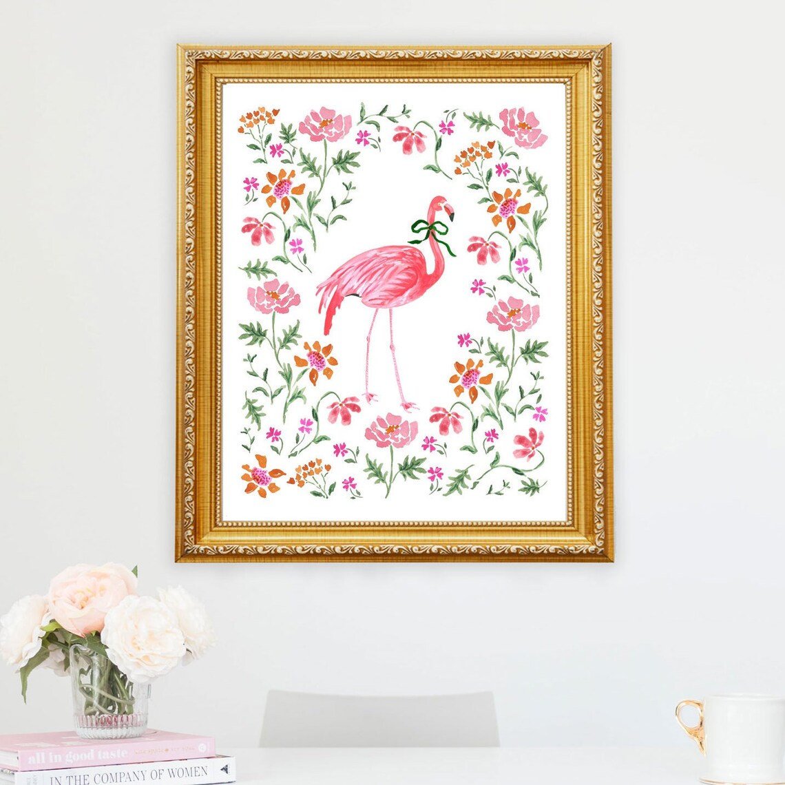 Flamingo Grand Millennial Chinoiserie Art Print - Image 2