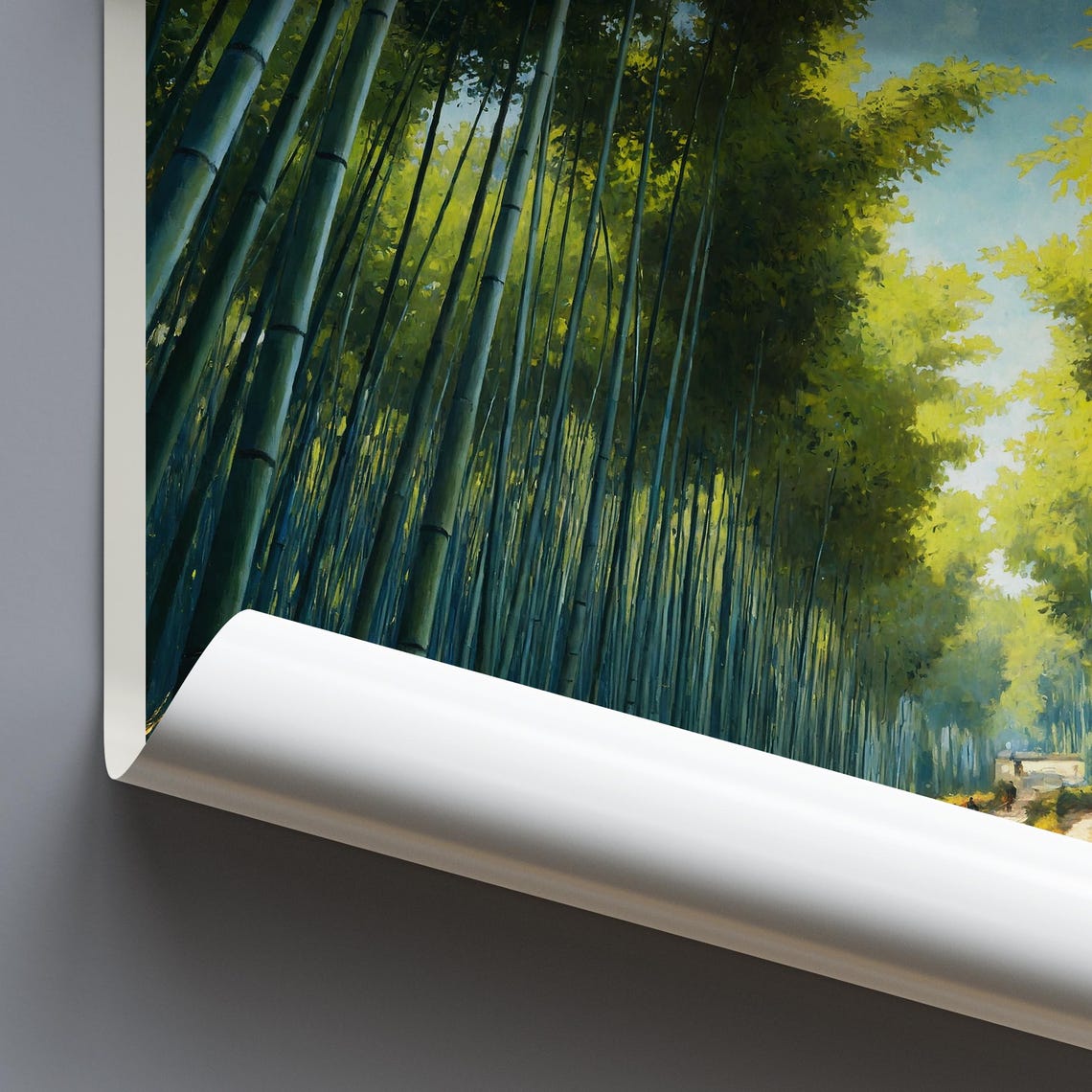 Arashiyama Kyoto Japan Towering Bamboo Grove Path Painted Poster - Image 4
