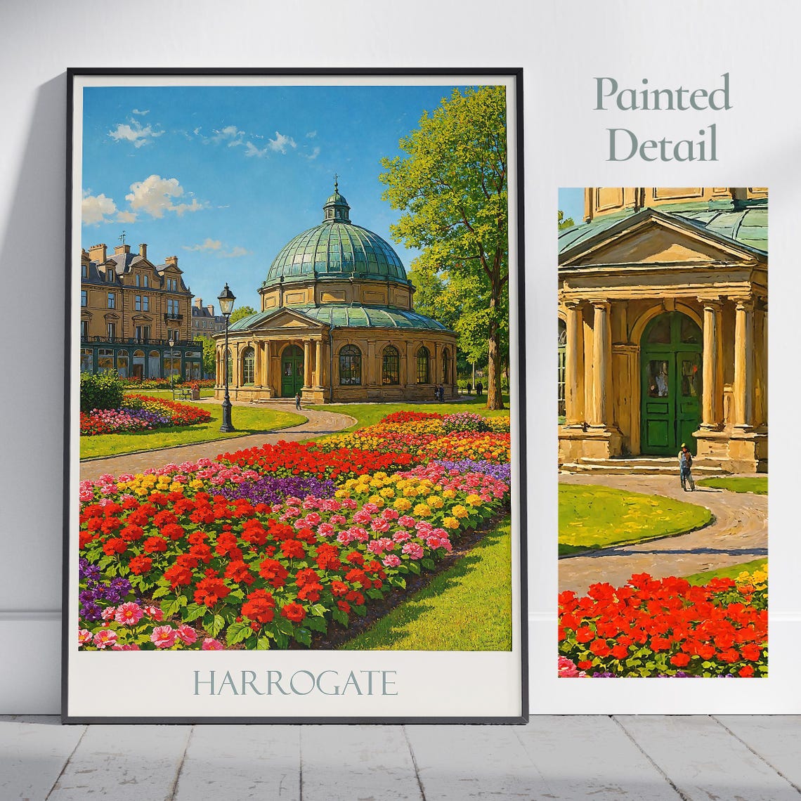 Harrogate Yorkshire Royal Pump Room and Gardens Flower Art Poster