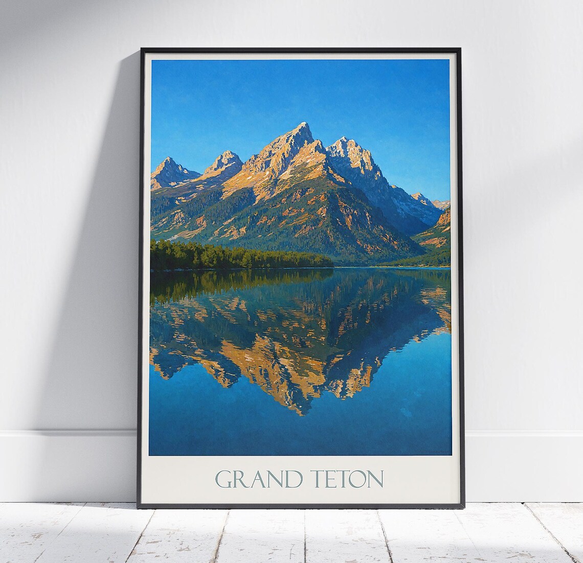 Grand Teton National Park Alpine Lake Mirror Reflection Poster