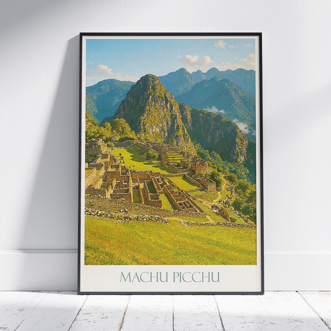 Machu Picchu Peru Ancient Inca Citadel Golden Andes Travel Poster