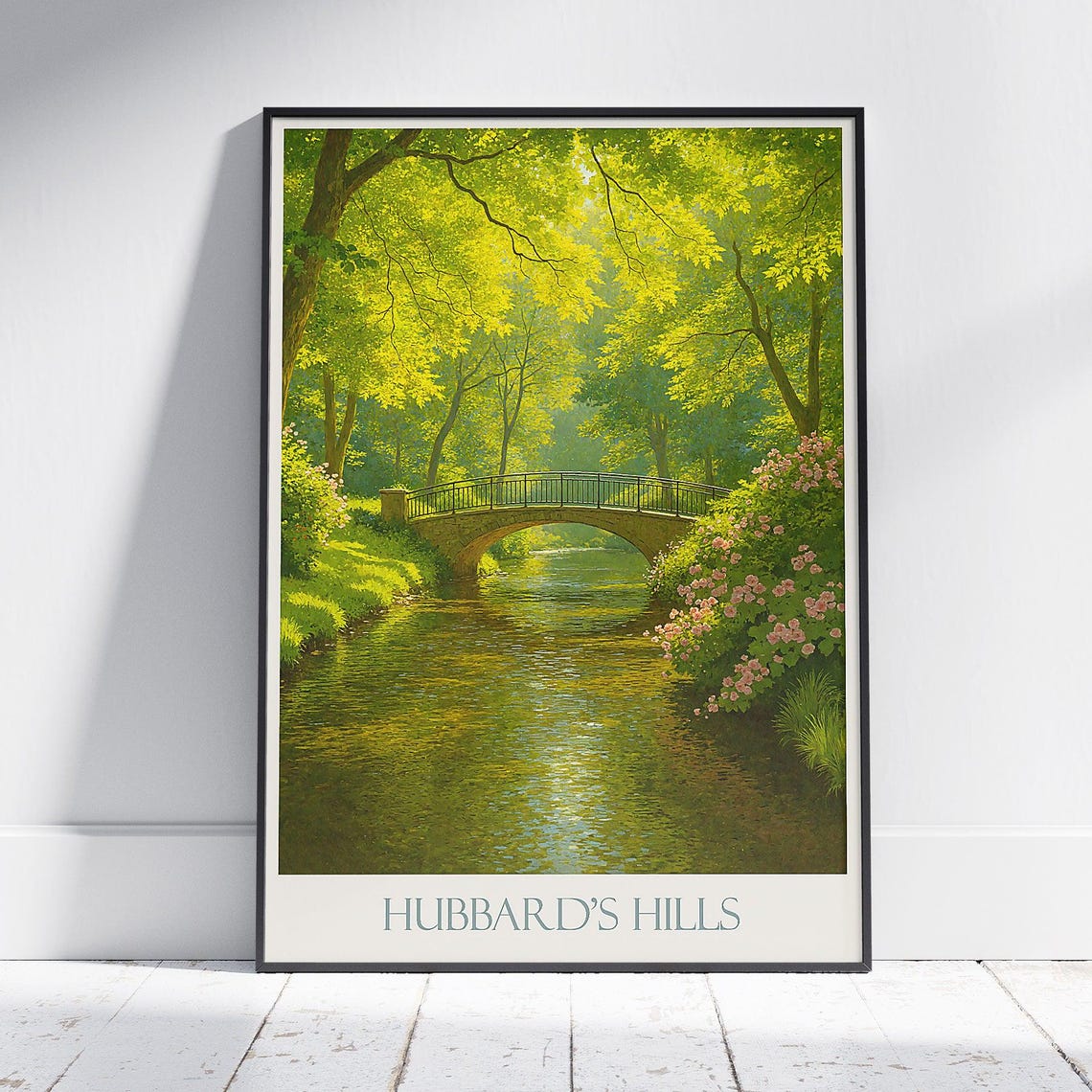 Hubbard's Hills Old Stone Bridge Over a Tranquil Stream Poster