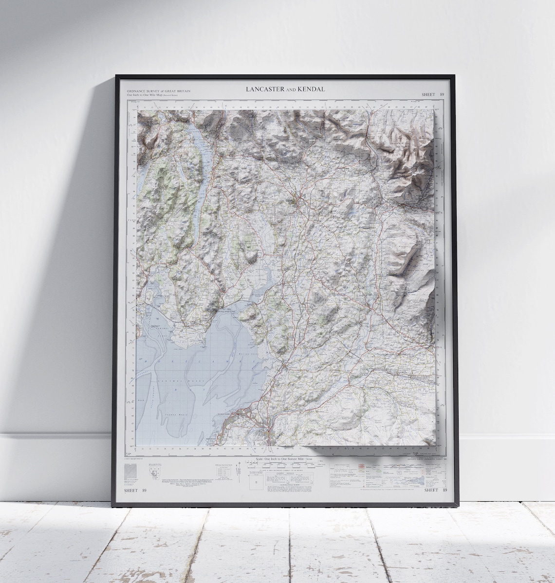 Lancaster and Kendal Ordnance Survey Vintage Map Sheet 89 Print