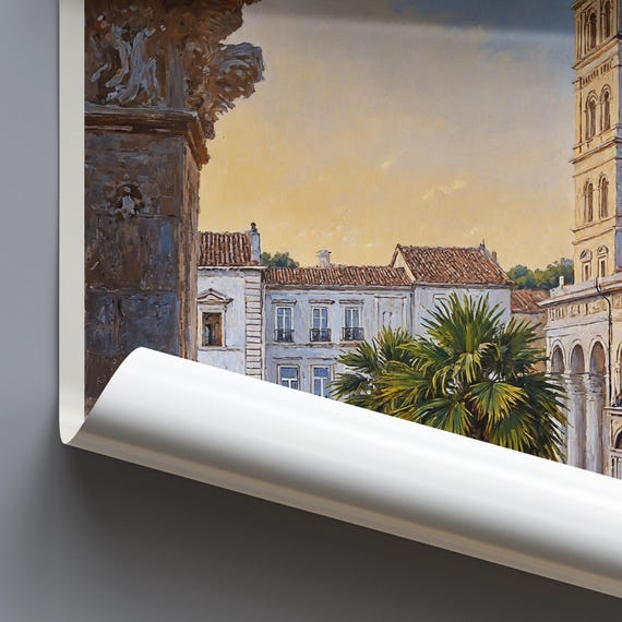 Split Travel Print Croatia Travel Poster Painted Wall Art Home Decor Framed Personalized Print Vacation Travel Gift