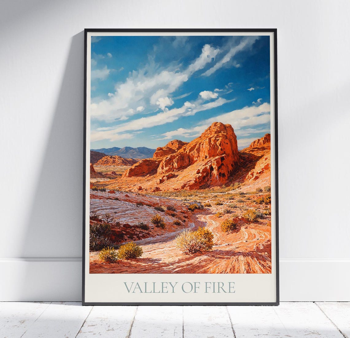 Valley of Fire Nevada Red Sandstone Formations Desert Travel Poster