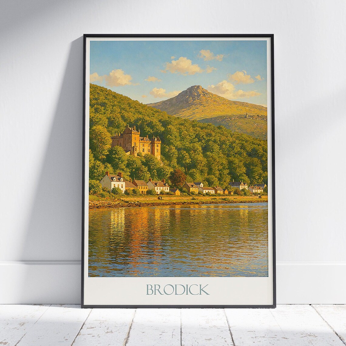 Brodick Castle Isle of Arran Scotland Waterfront Castle Travel Poster