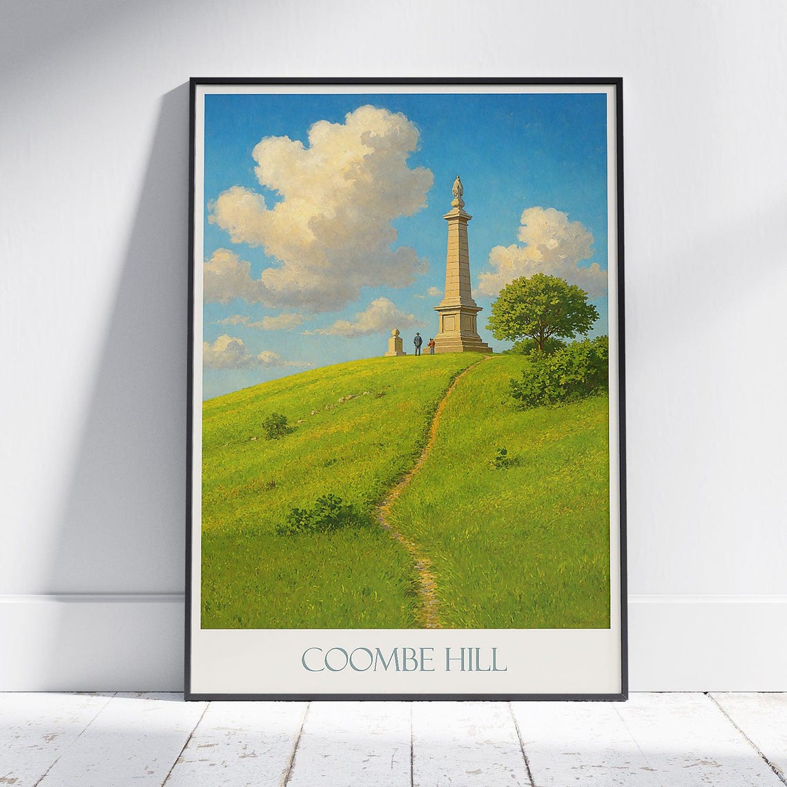 Coombe Hill Monument Sunlit Green Countryside Viewpoint Poster