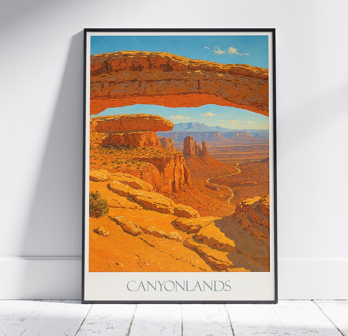 Canyonlands National Park Mesa Arch Golden Vintage Travel Poster