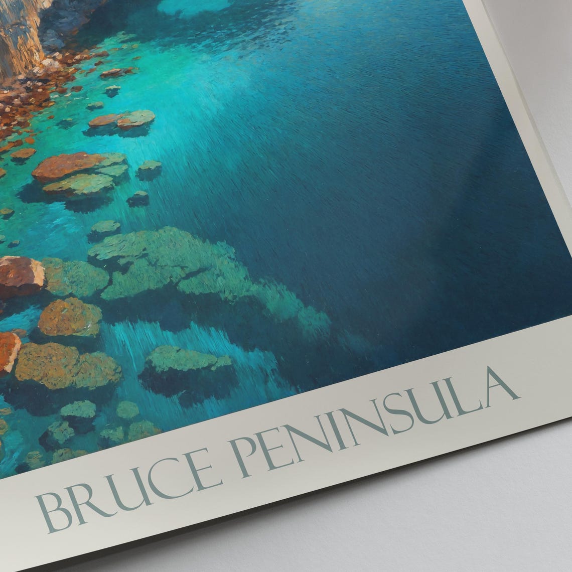 Bruce Peninsula Ontario Canada Rugged Cliffs Coast Painted Poster - Image 4