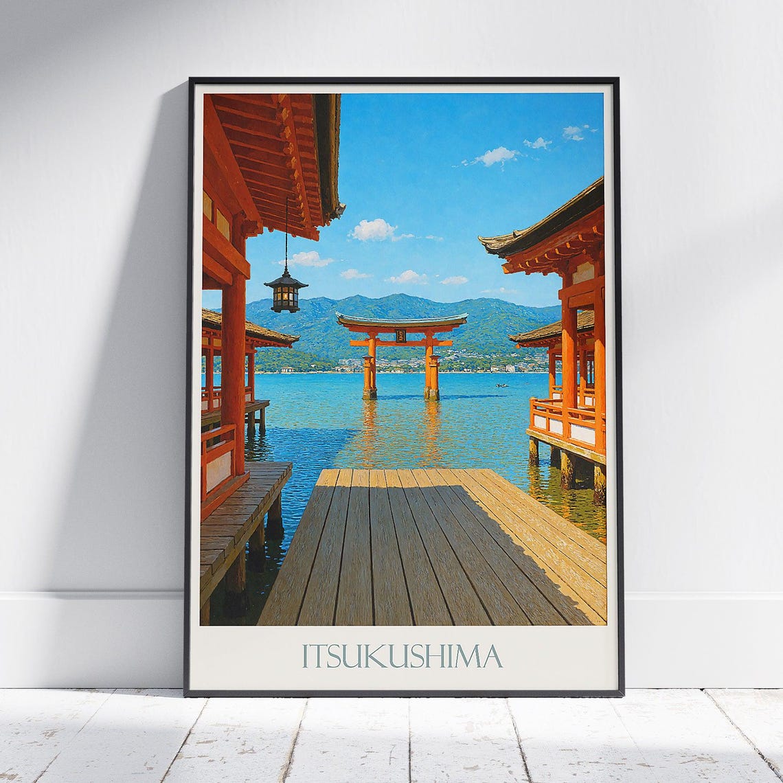 Itsukushima Shrine Floating Torii Gate Sea Pier Miyajima Japan Poster