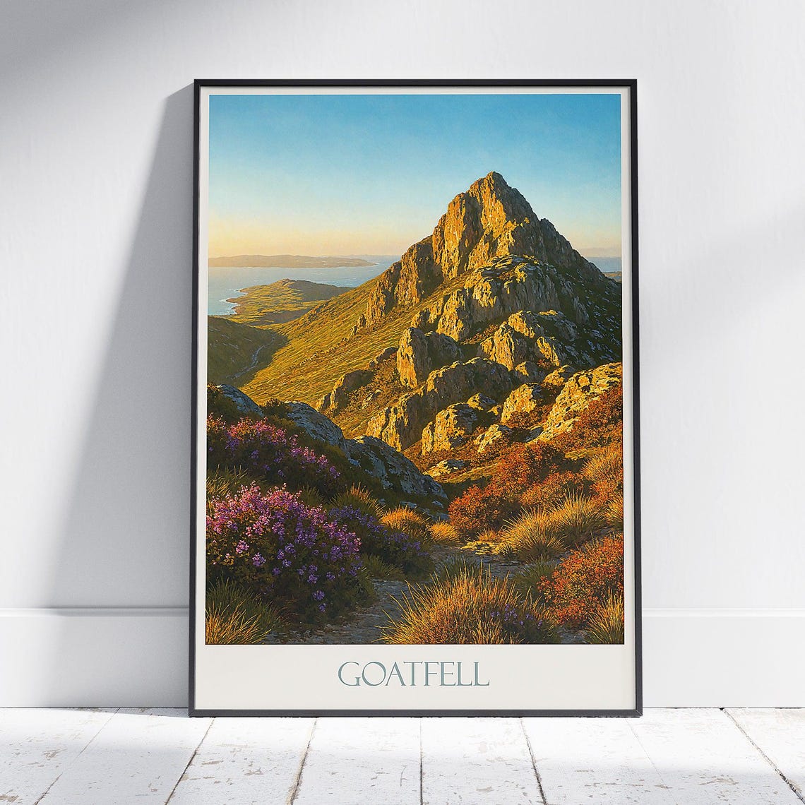 Goatfell Mountain Sunrise Golden Light Isle Of Arran Landscape Poster