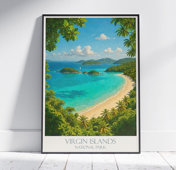 Virgin Islands National Park Palm Beach Turquoise Bay Poster