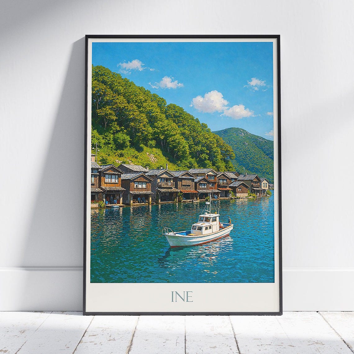 Ine Boathouses Kyoto Bay Fishing Boat Village Japan Coast Poster