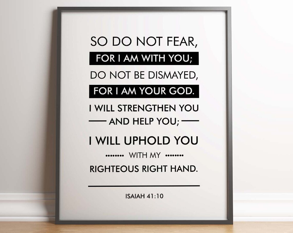 Isaiah 41:10 Bible Verse, Minimalist Scripture Art