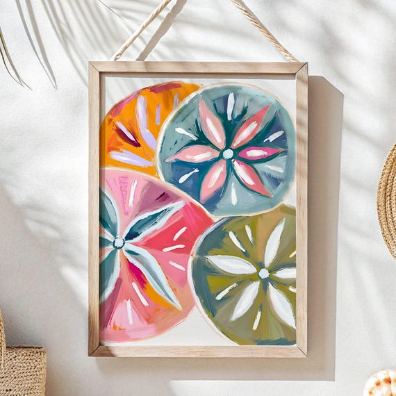 Pastel Sand Dollar Abstract Coastal Art Print