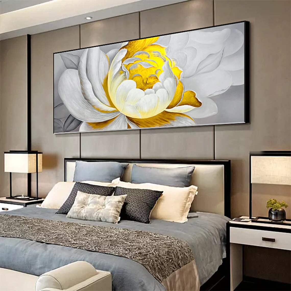 Abstract Blooming Flower Oil Painting, Wall Art Print - Image 3