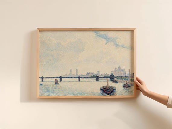 Camille Pissarro Charing Cross Bridge Vintage Art Print