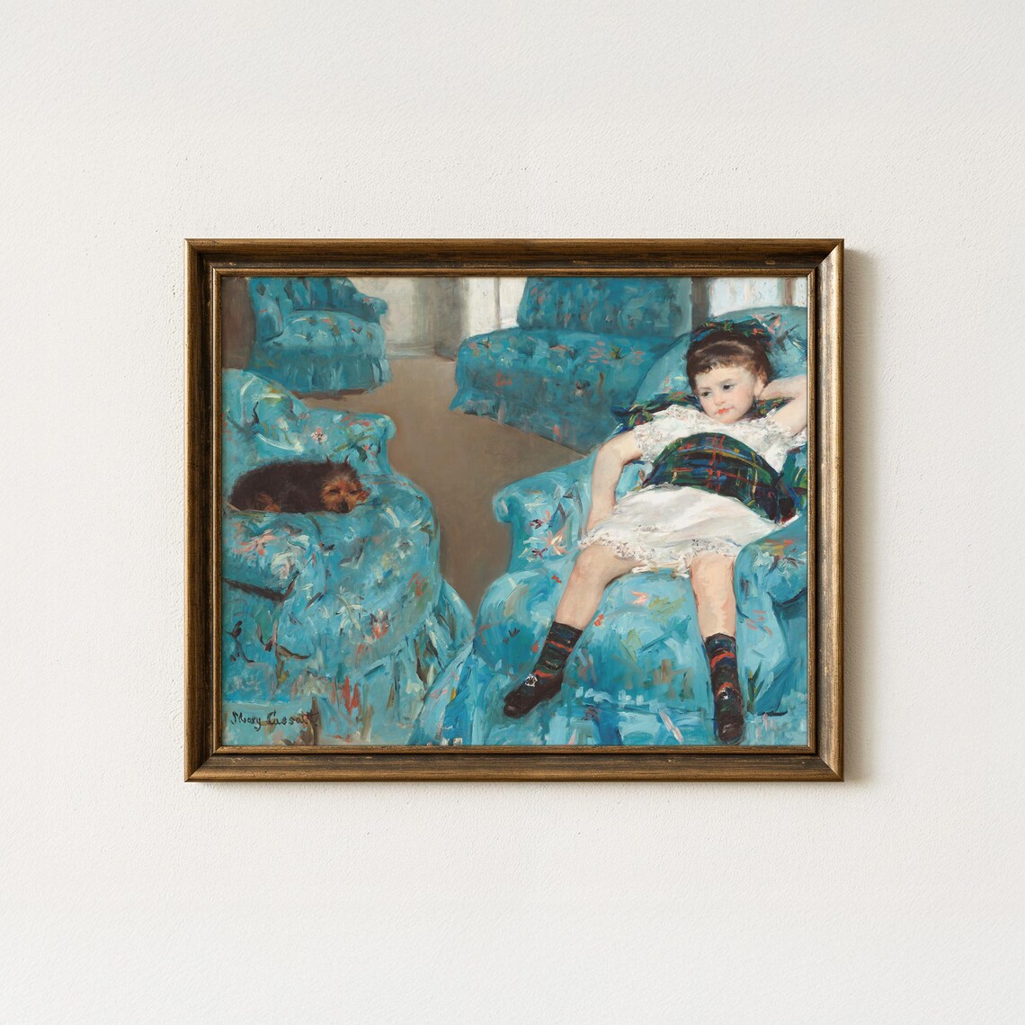 Mary Cassatt Little Girl in a Blue Armchair Impressionist Art Poster