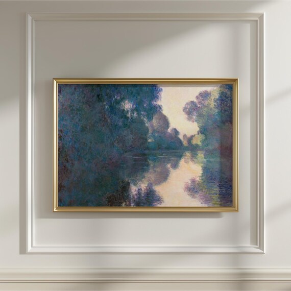 Claude Monet Morning on the Seine Misty River Landscape Art Poster
