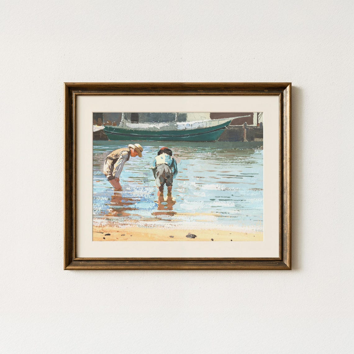 Winslow Homer Boys Wading Vintage Seaside Childhood Art Poster