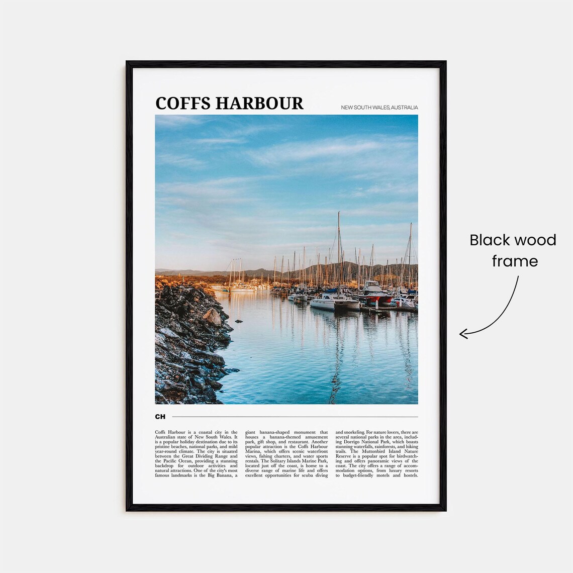 Coffs Harbour Australia Marina Sailboats Golden Hour Travel Poster - Image 2
