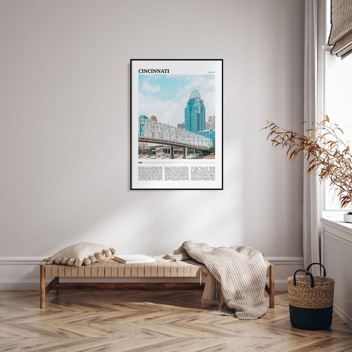 Cincinnati Ohio Skyline Bridge River Travel Photography Poster - Image 4
