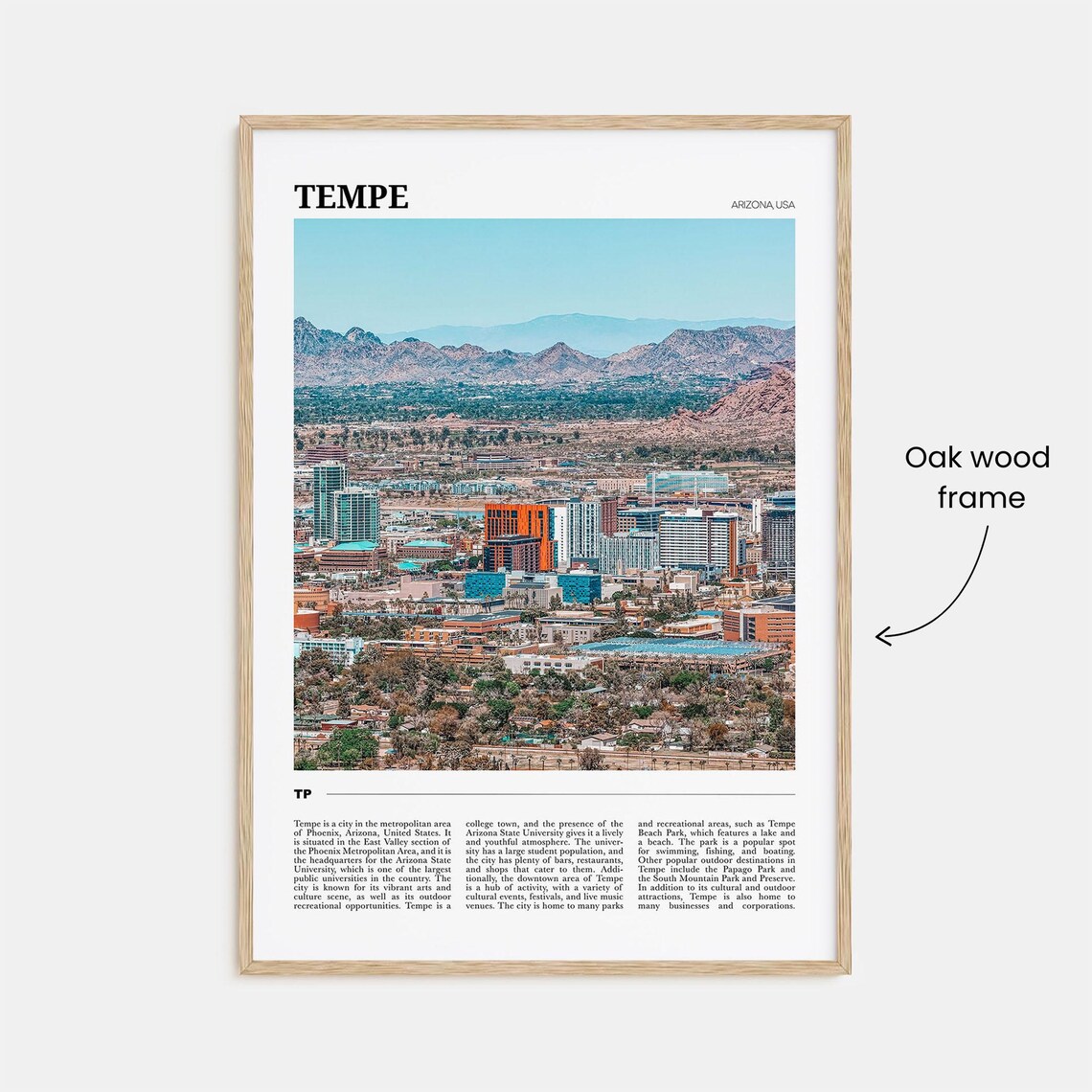 Tempe Travel Poster, Arizona USA Wall Art Print - Image 3