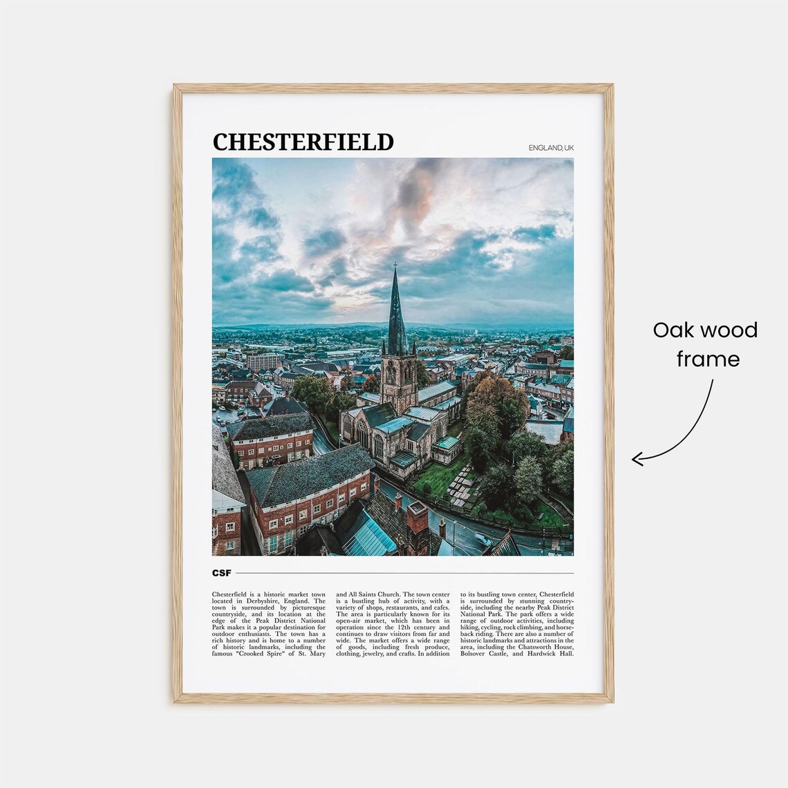 Chesterfield Travel Poster, England UK Wall Art - Image 3