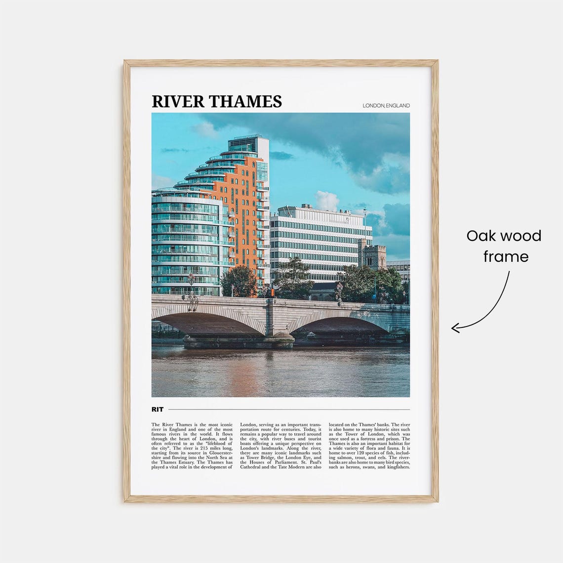 River Thames London England Riverside Skyline City Scene Poster - Image 3