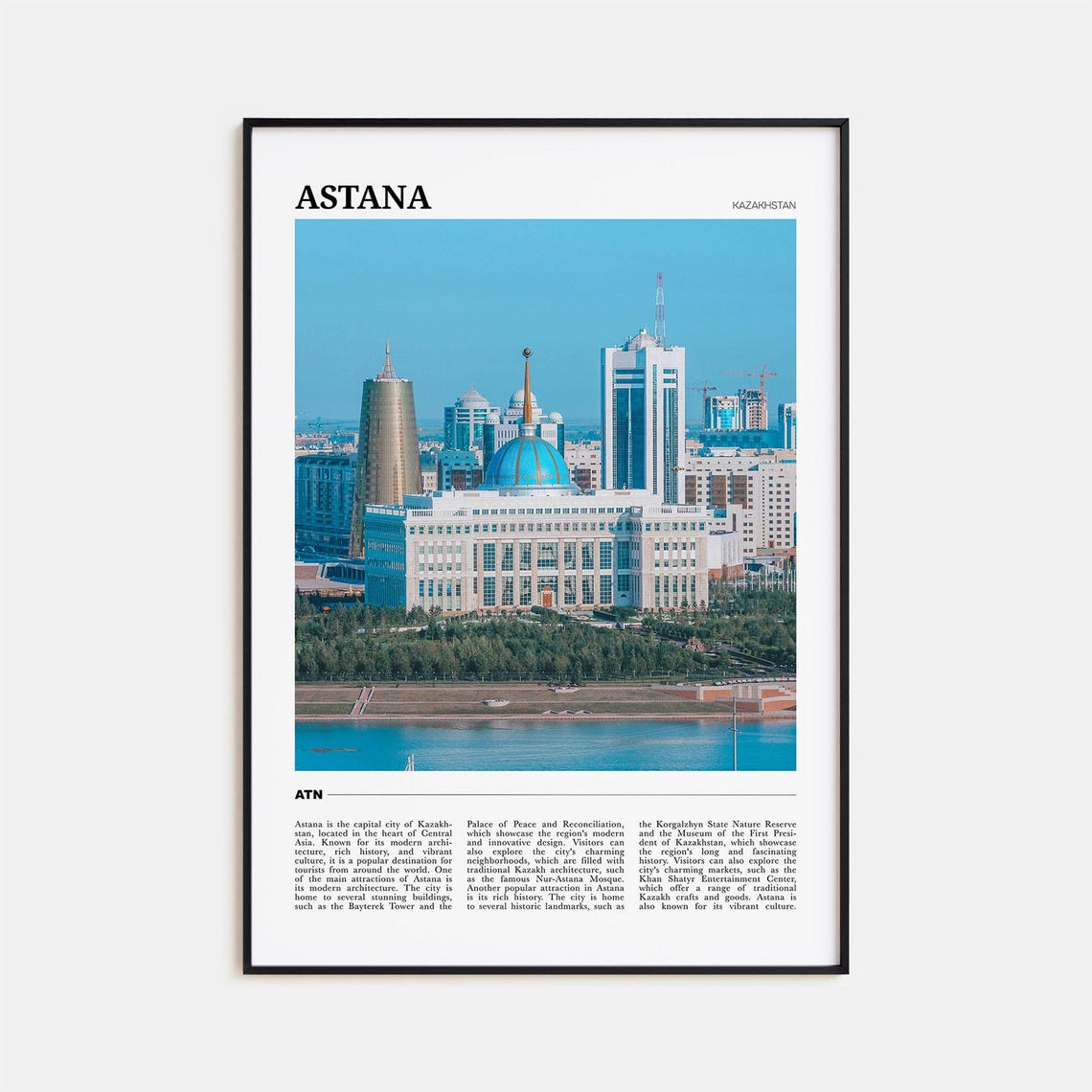 Astana Kazakhstan Modern Capital Skyline Palace Dome Cityscape Poster