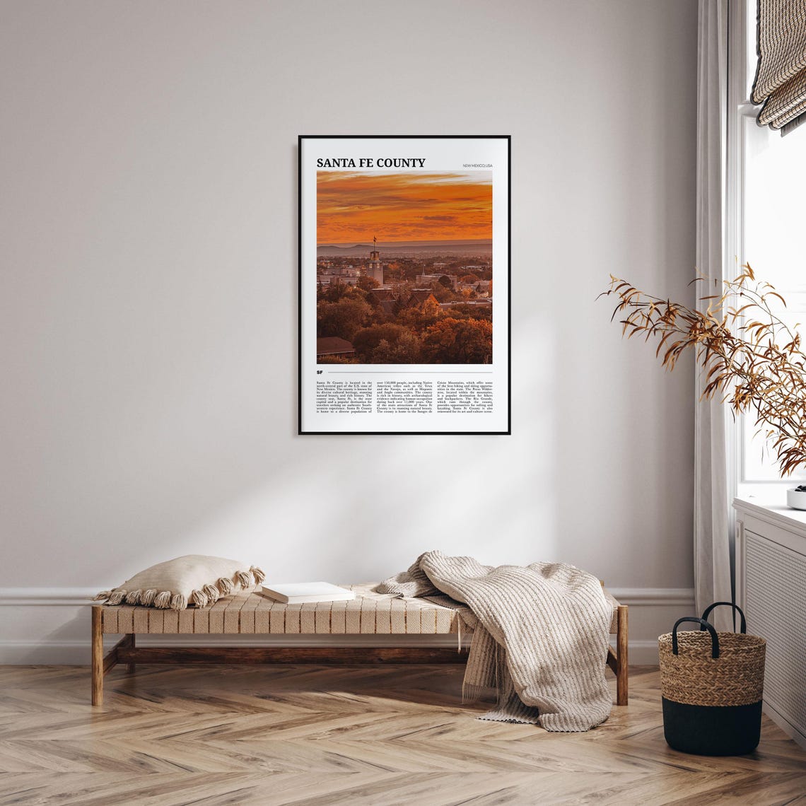 Santa Fe County New Mexico Adobe City Sunset Skyline Photo Poster - Image 4