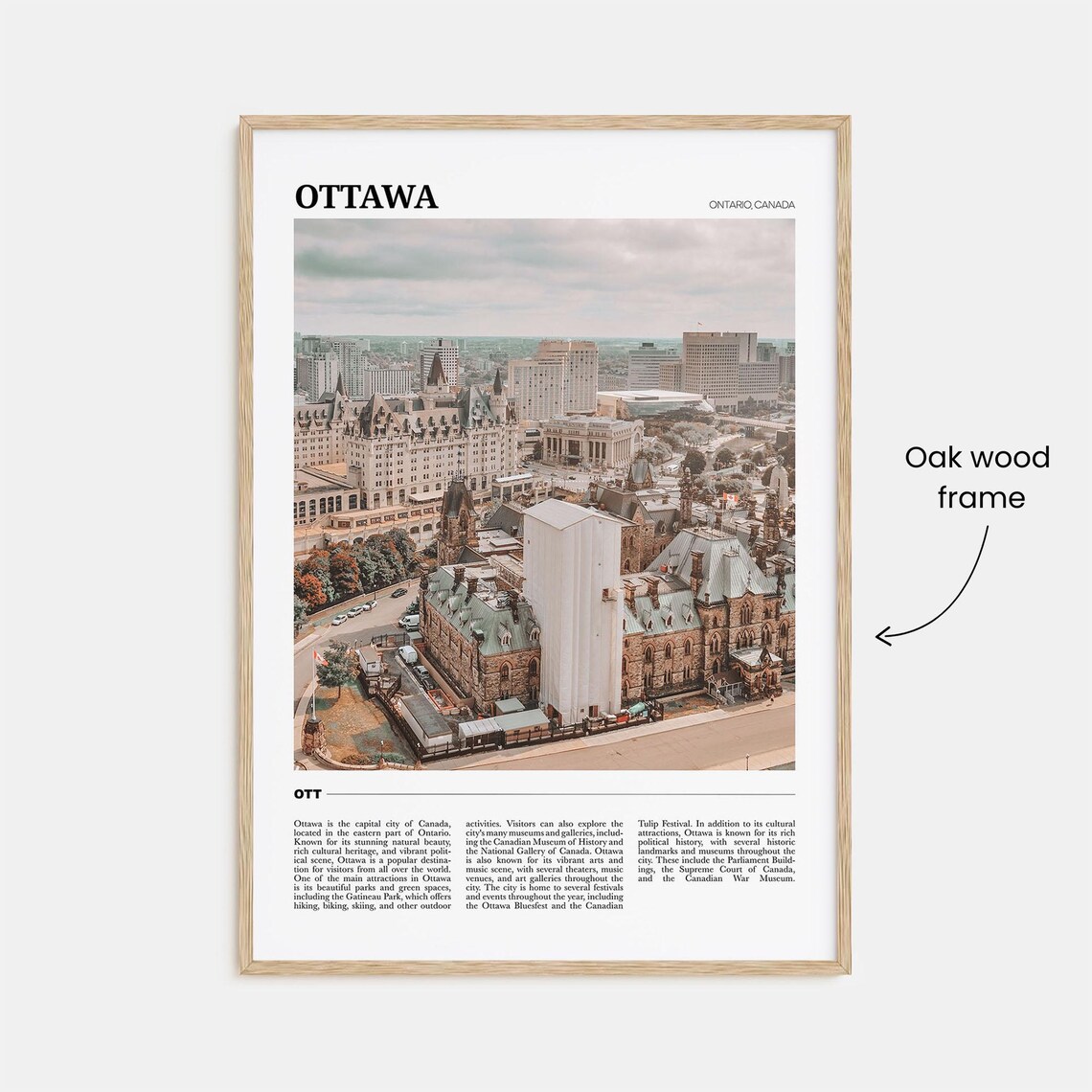 Ottawa Ontario Canada Parliament Hill Aerial Landmark Travel Poster - Image 3