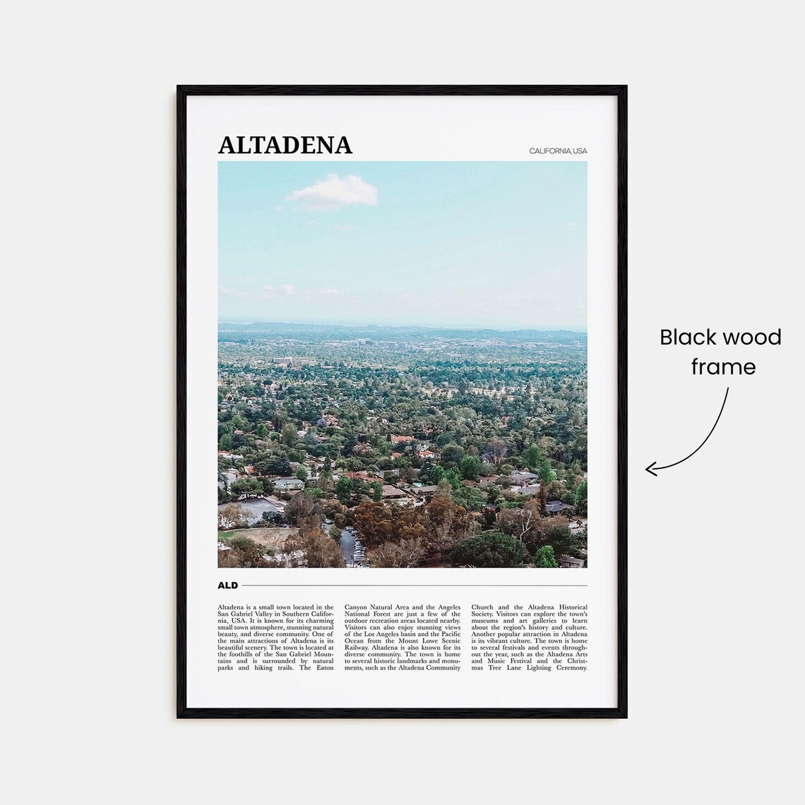 Altadena Travel Poster, California Place Print - Image 2