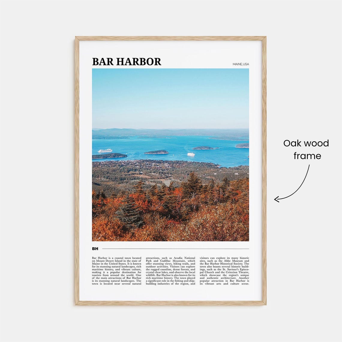 Bar Harbor Maine Cadillac Mountain View Coast Islands Travel Poster - Image 3