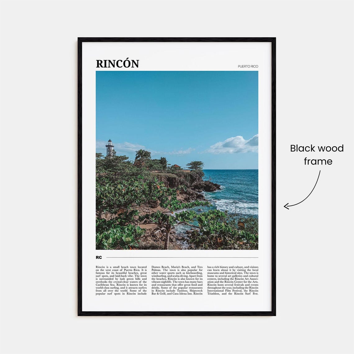 Rincon Puerto Rico Caribbean Lighthouse Cliff Coast View Poster - Image 2