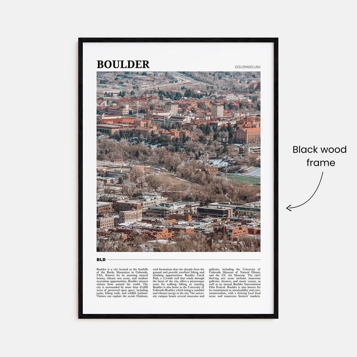 Boulder Colorado Flatirons Foothills Aerial Panorama View Poster - Image 2