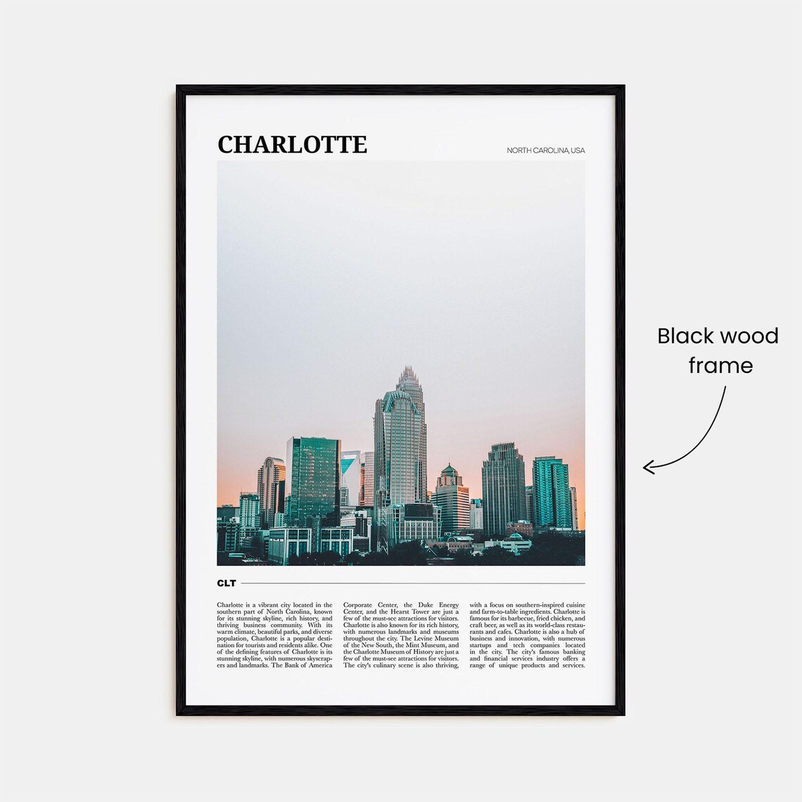 Charlotte Travel Poster, North Carolina USA Art Print - Image 2